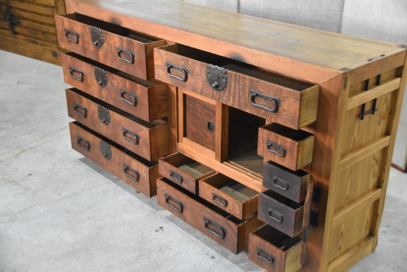 Japanese Elm Wood 10 Drawer Sideboard Width:1700mm - Image 8