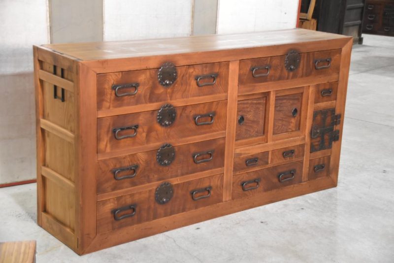 Japanese Elm Wood 10 Drawer Sideboard Width:1700mm - Image 4