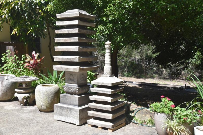 Rare Meiji Period Granite 13 Story Pagoda Height:4500mm