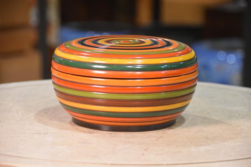 Japanese Spinning Top Design Lidded Container Width:200mm