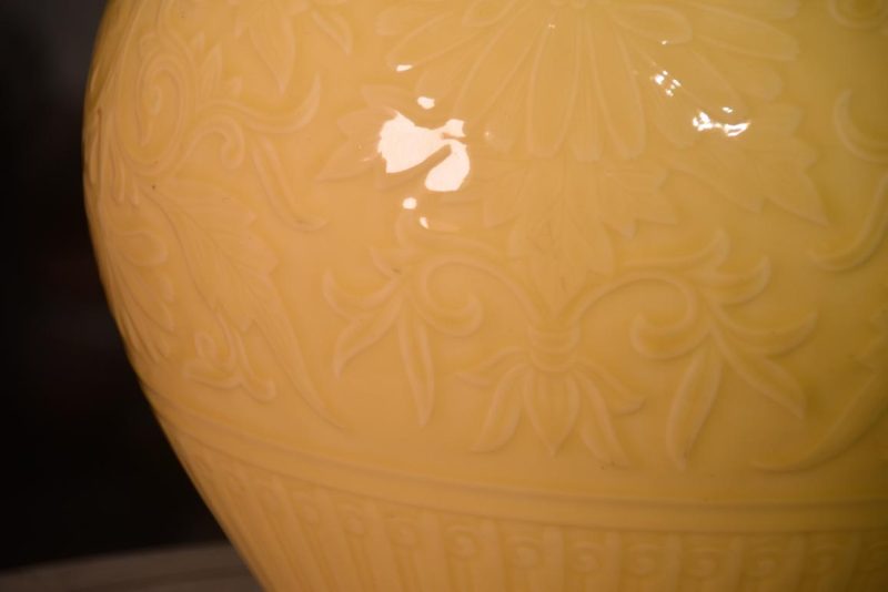 Japanese Yellow Celadon Vase Height:520mm - Image 11