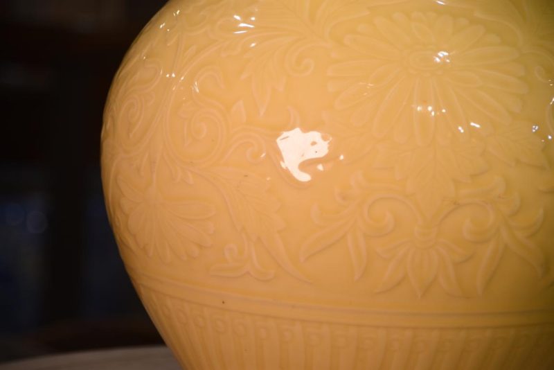 Japanese Yellow Celadon Vase Height:520mm - Image 8