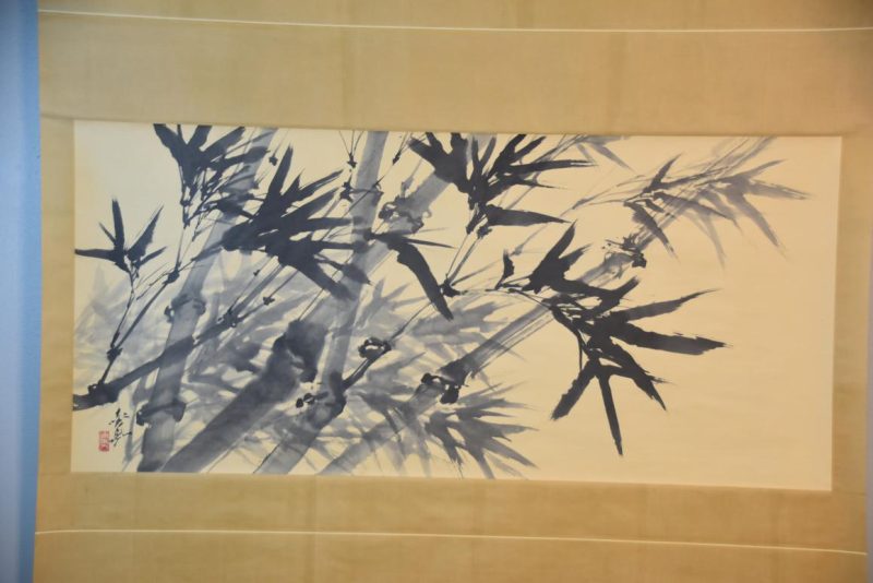 Large Japanese Sumi-E Ink Brush Bamboo Scroll Width:1515mm - Image 2