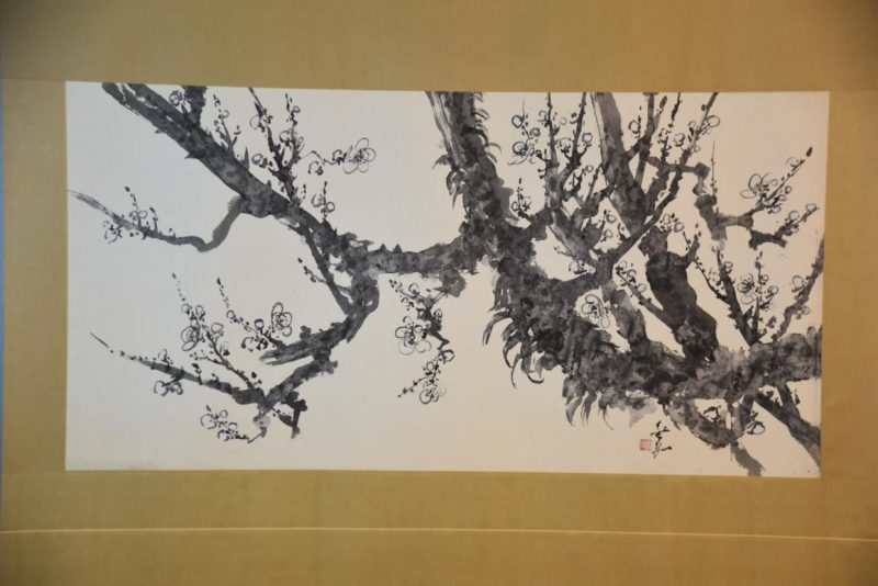 Large Japanese Sumi-E Ink Brush Matsu Pine Scroll Width:1430mm - Image 2