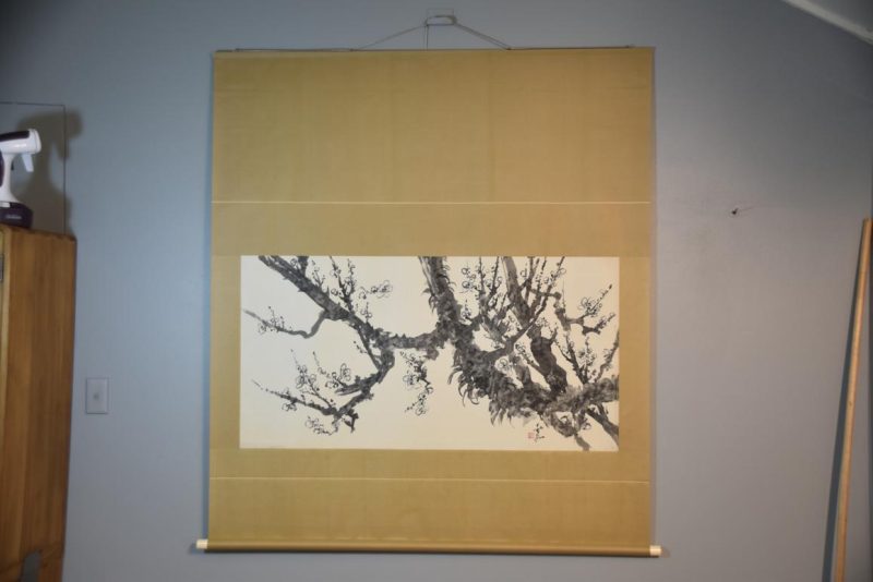 Large Japanese Sumi-E Ink Brush Matsu Pine Scroll Width:1430mm - Image 5