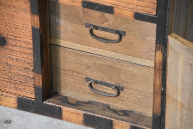 Antique 2 Section Clothing Chest 4 Drawers and Cash Door Width:930mm - Image 10