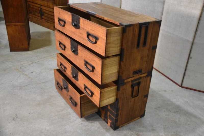 Antique 2 Section Clothing Chest 4 Drawers and Cash Door Width:930mm - Image 8