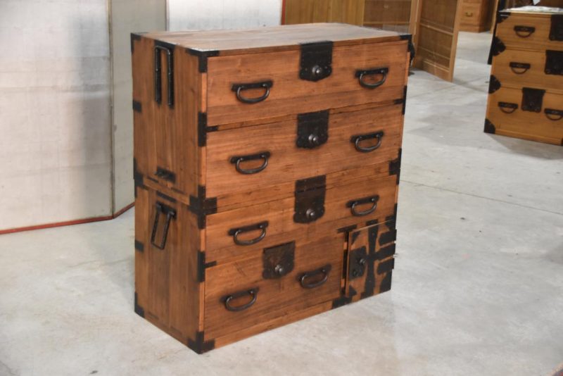 Antique 2 Section Clothing Chest 4 Drawers and Cash Door Width:930mm - Image 4