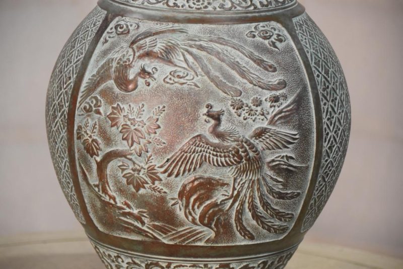 Japanese Seido Bronze Vase Height:330mm - Image 2