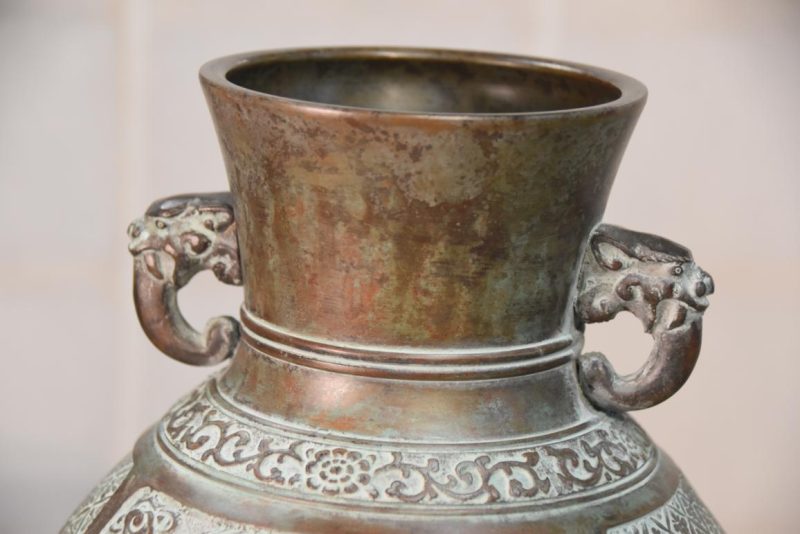 Japanese Seido Bronze Vase Height:330mm - Image 7