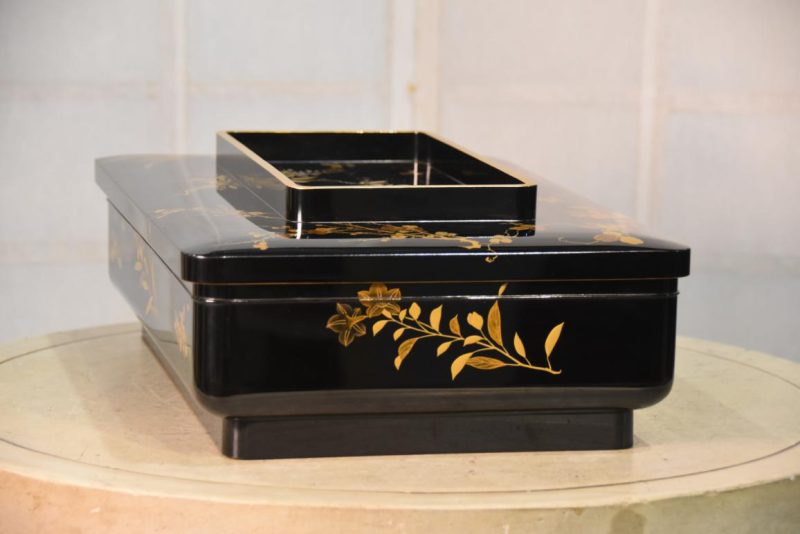 Japanese Maki-E Lacquer Lidded Box Length:460mm. - Image 8