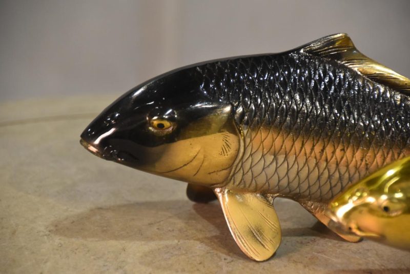 A Pair of Bronze Koi Okimono - Image 8