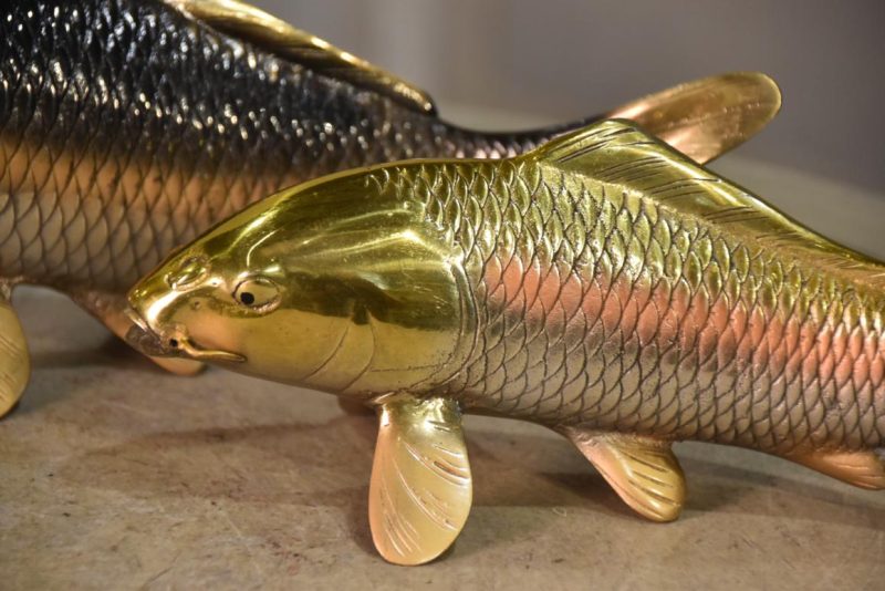 A Pair of Bronze Koi Okimono - Image 7