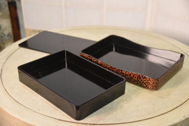 Japanese Wakasa Lacquer Suzuri Bako Writing Box Width:245mm - Image 4