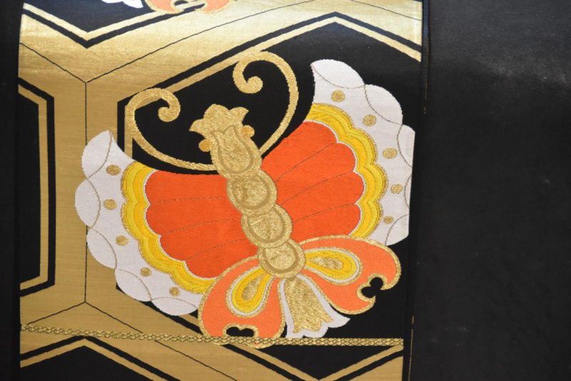 Japanese Obi with Butterfly Design Width:4000mm - Image 2