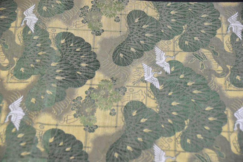 Flying Cranes with gold detail Obi Length:4000mm - Image 6