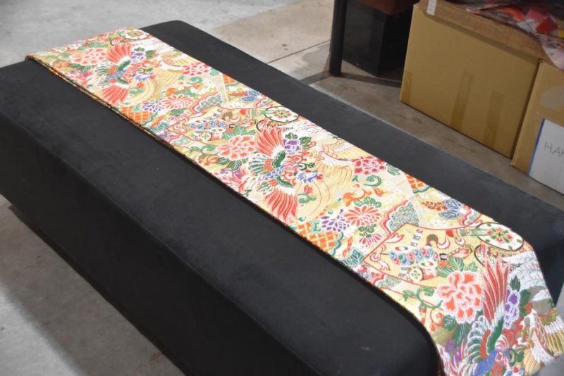 Vintage Sash Table Runner Maru Obi Decorated with Phoenix Width:4000mm - Image 4