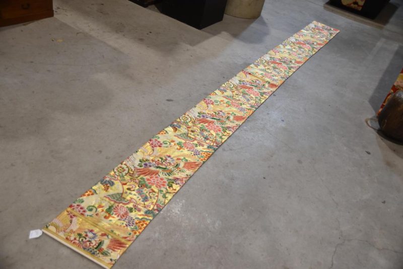 Vintage Sash Table Runner Maru Obi Decorated with Phoenix Width:4000mm - Image 3