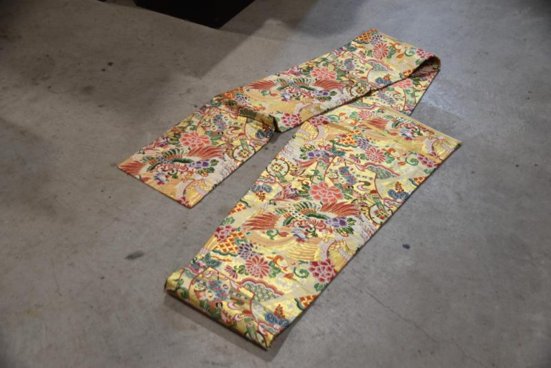 Vintage Sash Table Runner Maru Obi Decorated with Phoenix Width:4000mm - Image 2