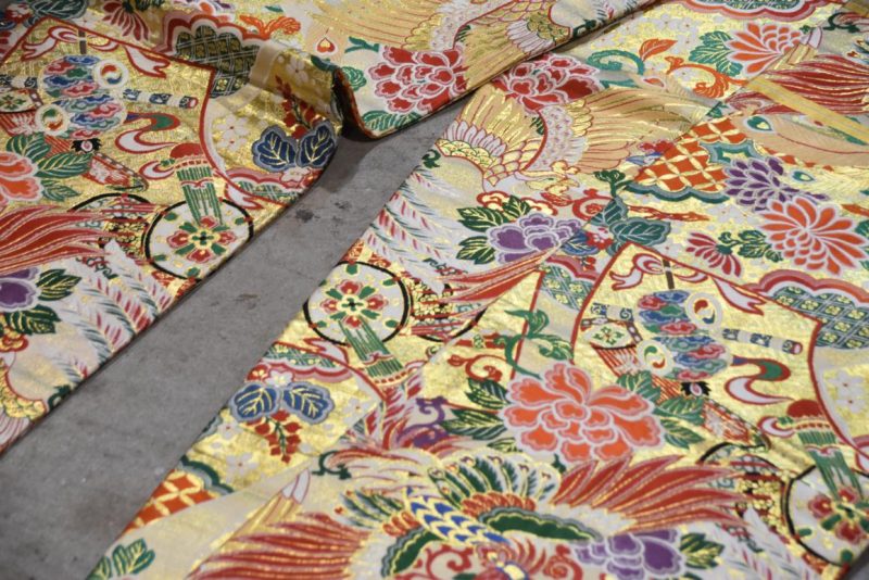 Vintage Sash Table Runner Maru Obi Decorated with Phoenix Width:4000mm - Image 8