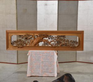 Japanese Carved Wooden Rama Transom Width:1705mm