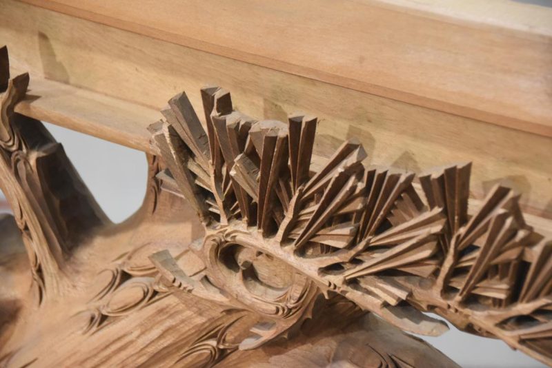 Japanese Carved Wooden Rama Transom Width:1705mm - Image 5