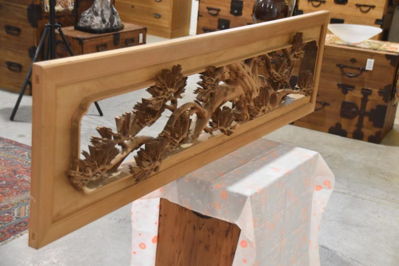 Japanese Carved Wooden Rama Transom Width:1705mm - Image 3