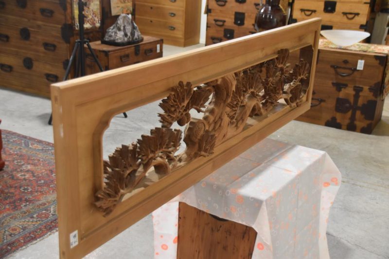 Japanese Carved Wooden Rama Transom Width:1705mm - Image 9