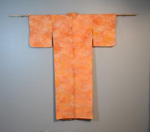 Japanese Orange Silk Kimono