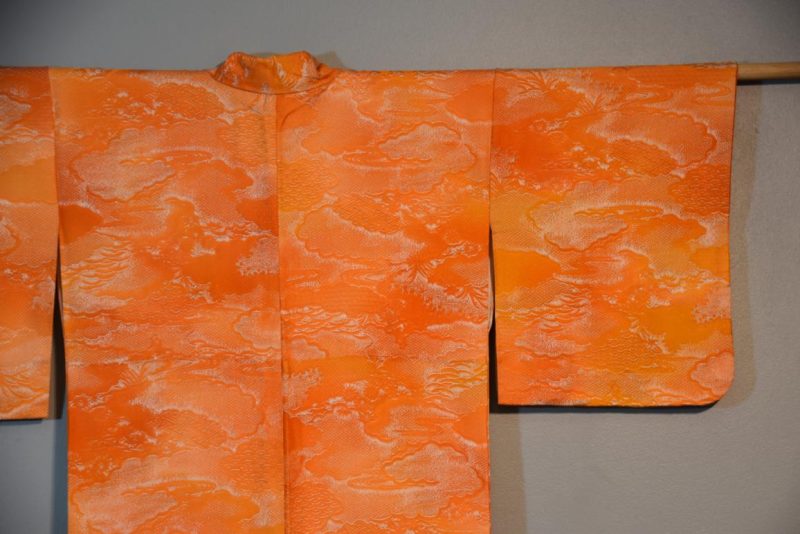 Japanese Orange Silk Kimono - Image 2