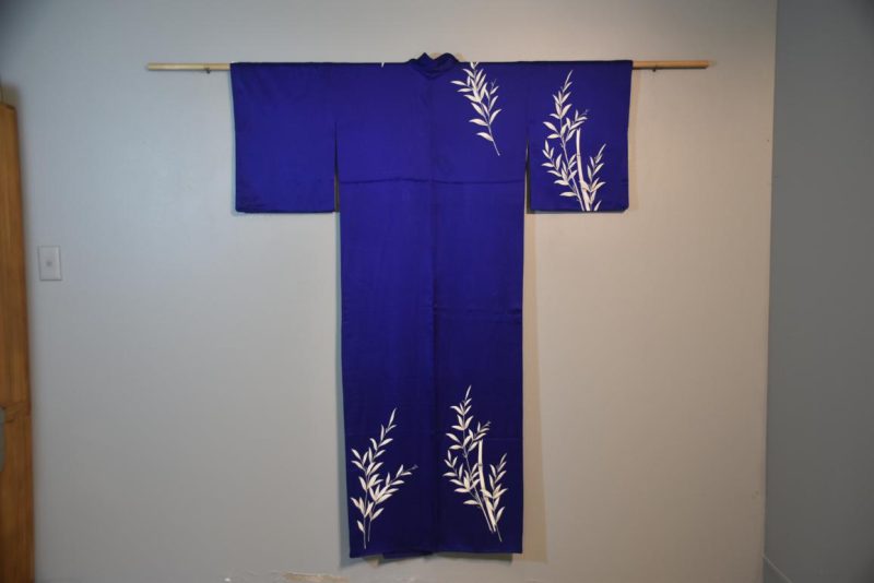 Japanese Blue Silk Kimono