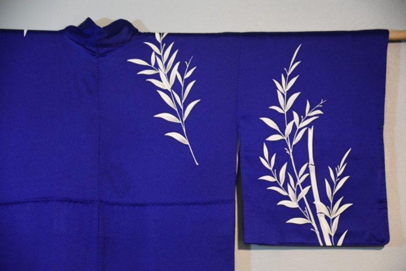 Japanese Blue Silk Kimono - Image 2