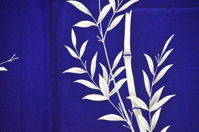 Japanese Blue Silk Kimono - Image 6