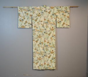 Japanese Pale Green Silk Kimono