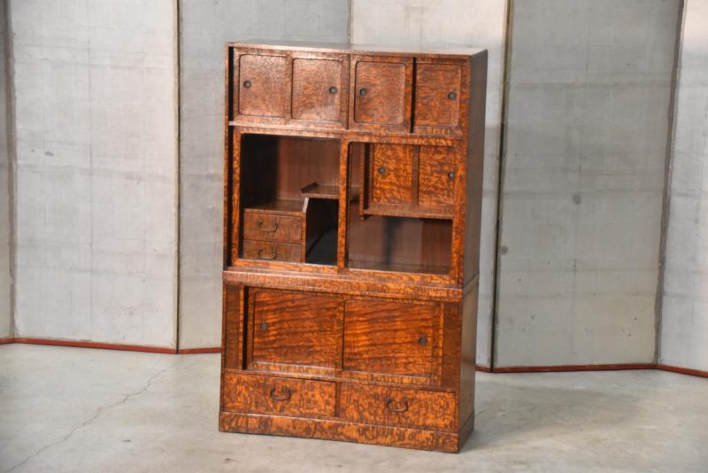 Burled Mulberry Tea Utensil Chest  Width:715mm