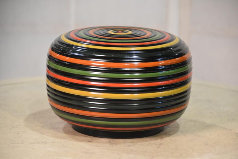 Japanese Spinning Top Design Lidded Container Width:165mm