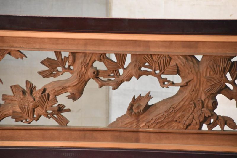 Japanese Carved Wooden Rama Transom with lacquered frame Width:1710mm - Image 9