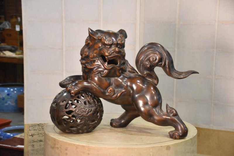 Japanese Cast Iron Lion Dog Shishi Width:530mm
