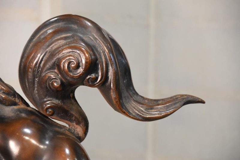 Japanese Cast Iron Lion Dog Shishi Width:530mm - Image 5