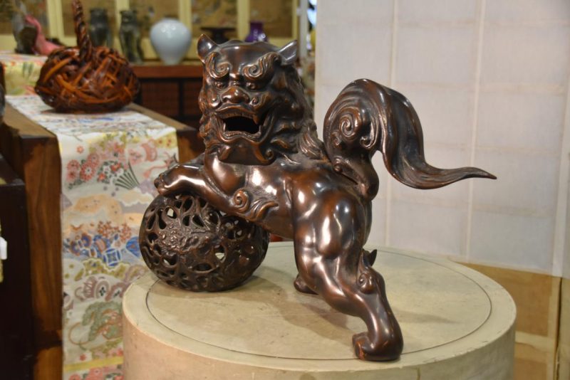 Japanese Cast Iron Lion Dog Shishi Width:530mm - Image 4