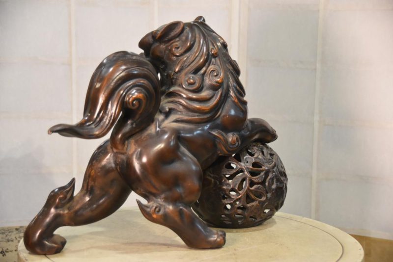 Japanese Cast Iron Lion Dog Shishi Width:530mm - Image 3