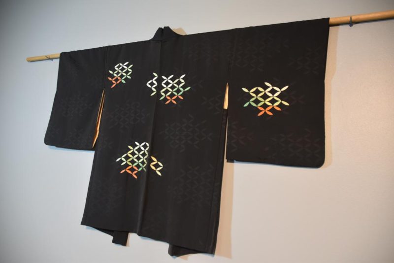 Japanese Vintage Silk Jacquard Haori Jacket - Image 3
