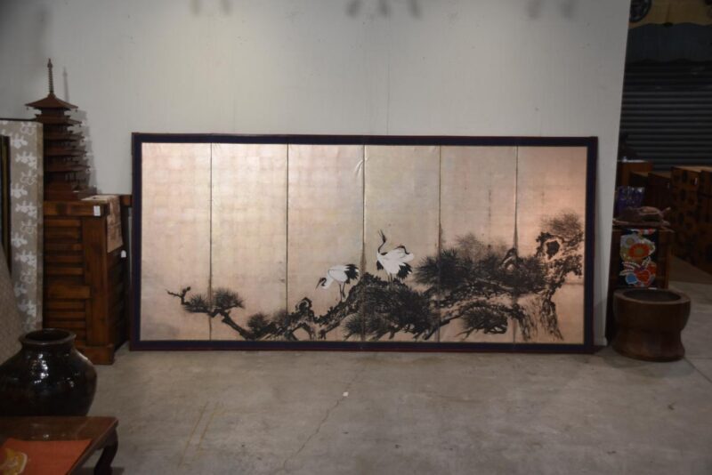 Pine and Cranes on Silver Screen Width:3680mm - Image 9