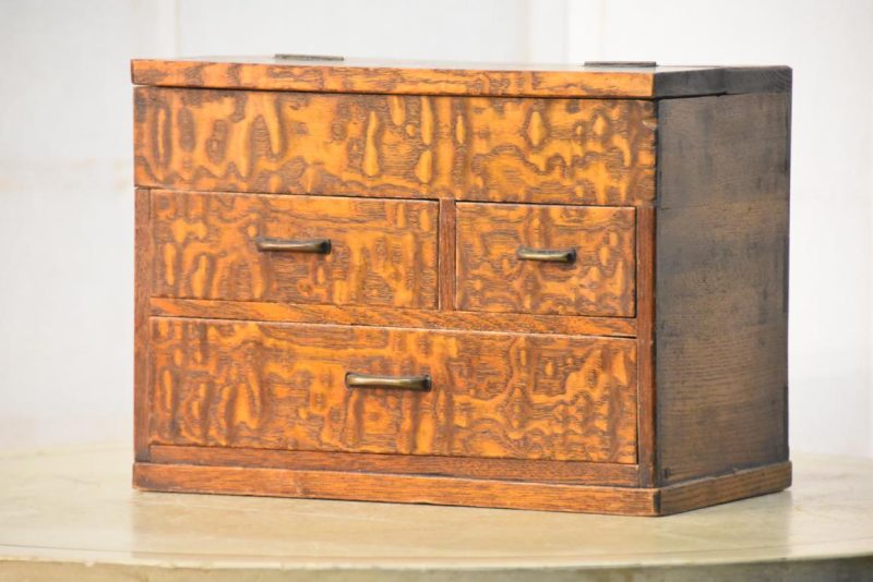 Japanese Burled Sewing Box