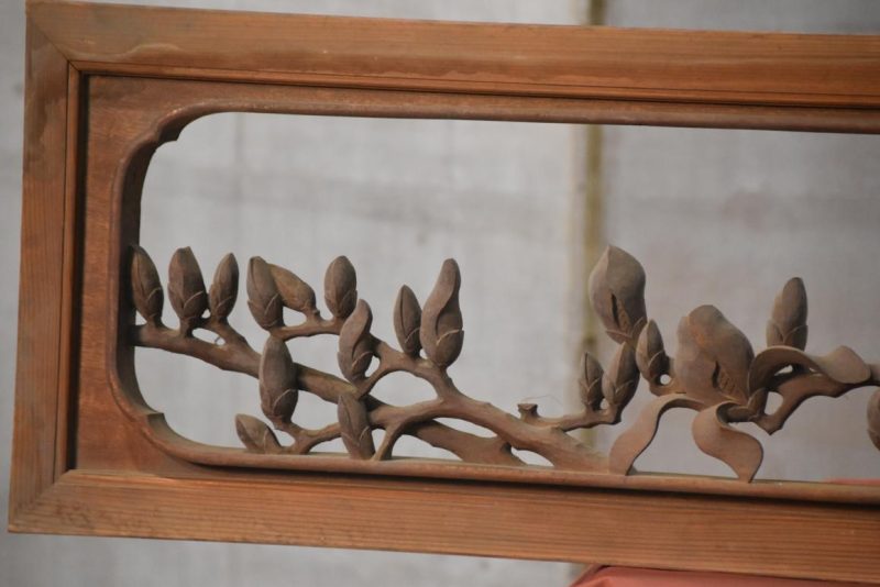 Japanese Carved Magnolia Rama Transom Width:1700mm - Image 8