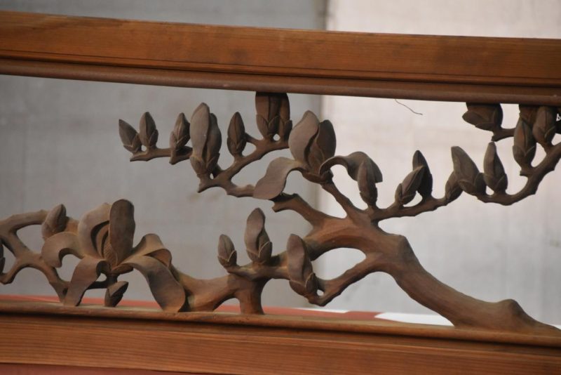 Japanese Carved Magnolia Rama Transom Width:1700mm - Image 7