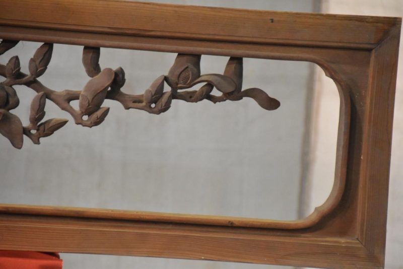 Japanese Carved Magnolia Rama Transom Width:1700mm - Image 5