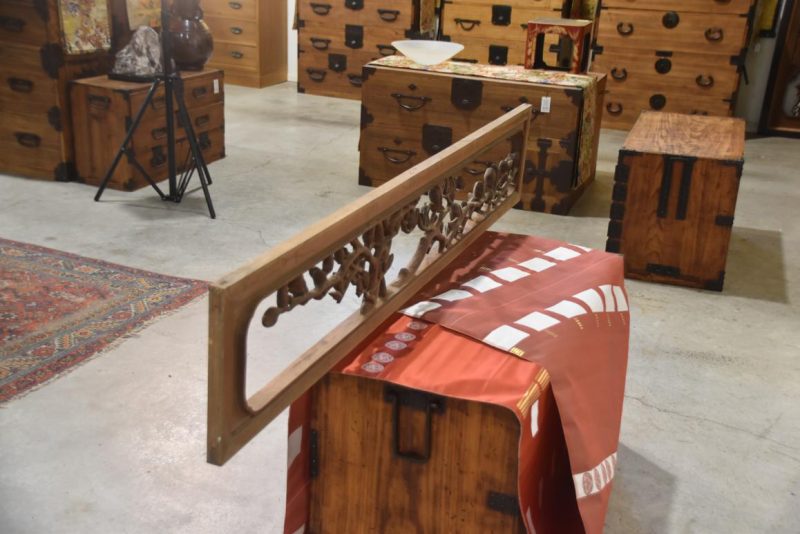 Japanese Carved Magnolia Rama Transom Width:1700mm - Image 3