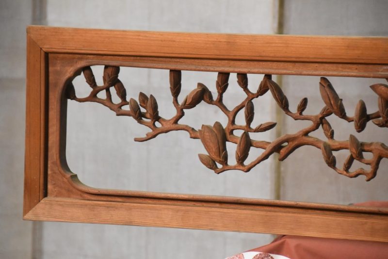 Japanese Carved Magnolia Rama Transom Width:1700mm - Image 7