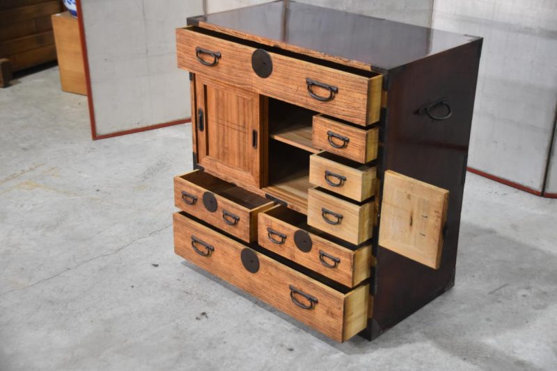 Antique Merchants Chest Width:780mm - Image 8